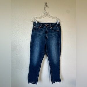 GAP Vintage Slim Sky High Skinny Jeans - Raw Hem Slit Leg - 12S